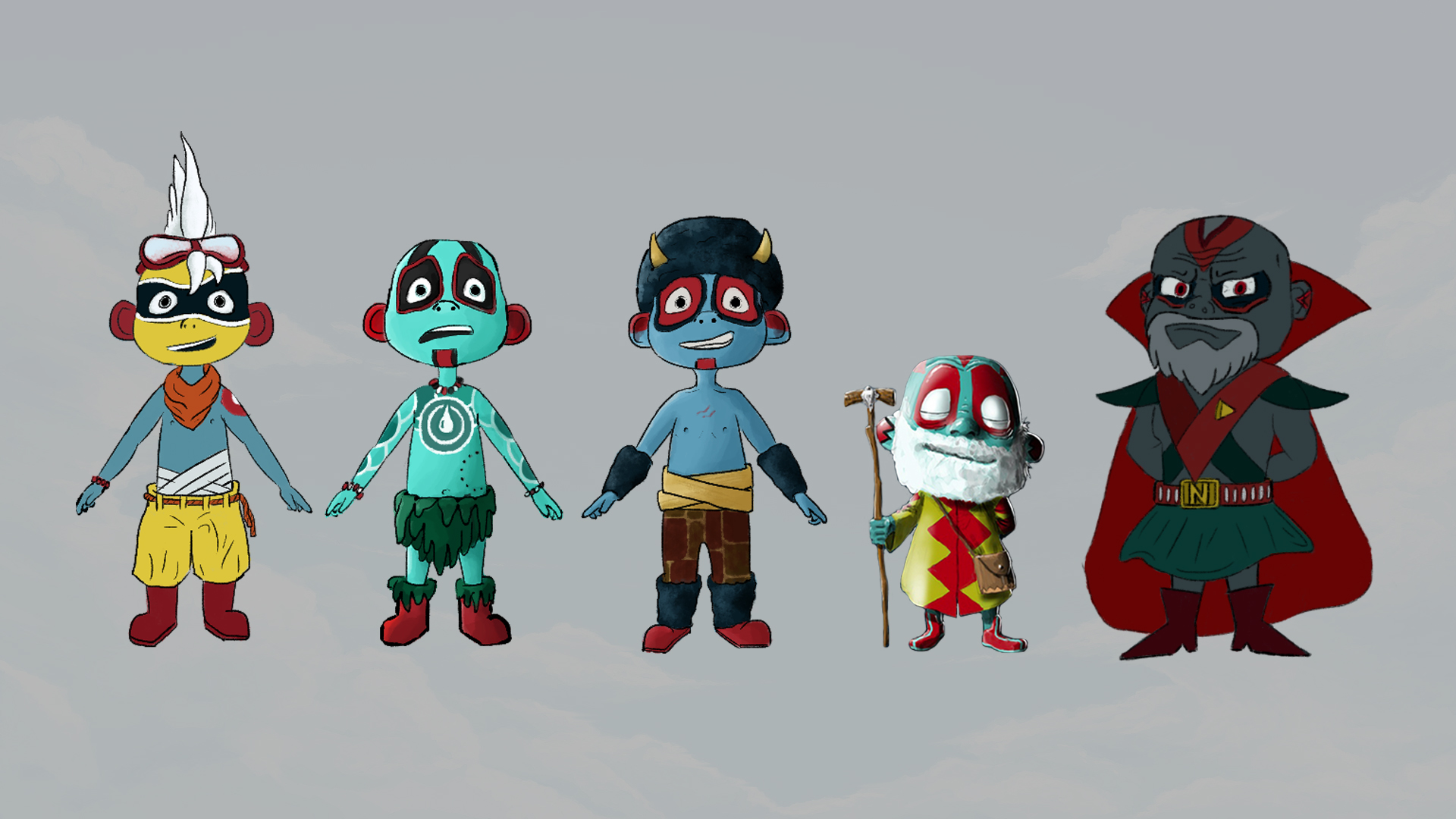The full Hoko Pokos cast lineup: Plake, Jake, Tukten, Slocum and Nimrod